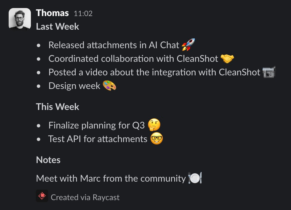 Weekly update from Thomas